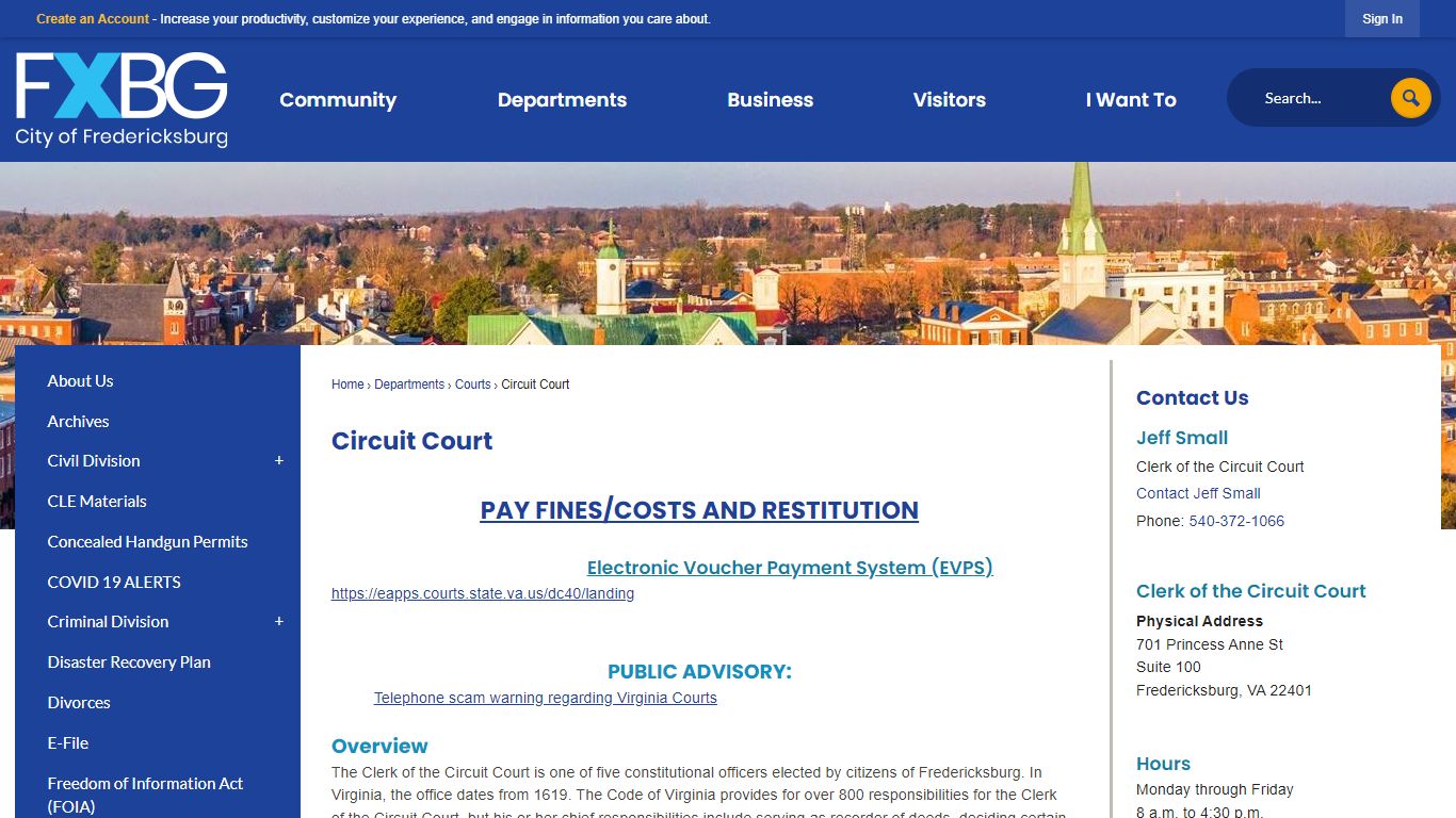 Circuit Court | Fredericksburg, VA - Official Website